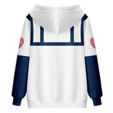 Jonathan Joestar White Printed Zip-Up Hoodie Sweatshirt Outfits Cosplay Costume